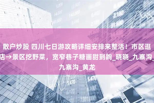 散户炒股 四川七日游攻略详细安排来整活！市区逛潮玩店→景区挖野菜，宽窄巷子糖画甜到齁_晓晓_九寨沟_黄龙